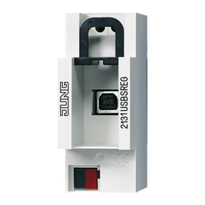 JUNG KNX USB-Datenschnittstelle 2131USBSREG | REG-Hutschiene | 2TE | 9600 Baud | Data Secure | Kunststoff | weiß