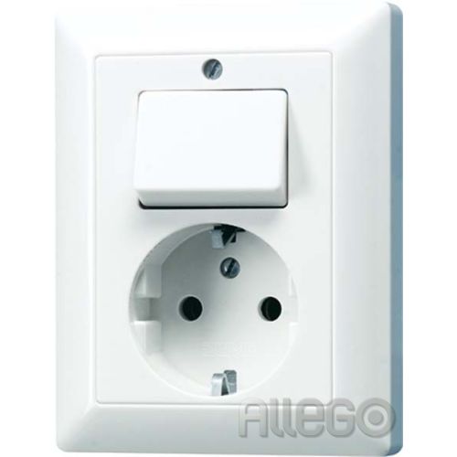 Bild: Jung Kombination Steckdose/Wechsel AS5576U AS500/plus weiß Jung Kombination Stec