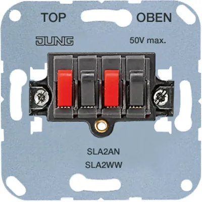 JUNG SLA2AN Stereo-Lautsprecher-Anschlussdose UP | 4 Federklemmen | 25V/60V | Kunststoff | halogenfrei | anthrazit
