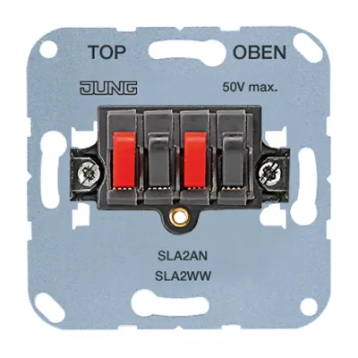 JUNG SLA2AN Stereo-Lautsprecher-Anschlussdose UP | 4 Federklemmen | 25V/60V | Kunststoff | halogenfrei | anthrazit