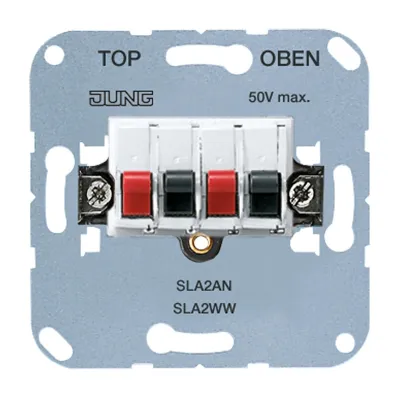 JUNG Stereo-Lautsprecher Anschlussdose | SLA2WW | 4-polig | Unterputz | 25V/60V | 10mm² | Kunststoff | alpinweiß