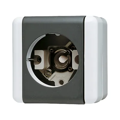 JUNG Lichtsignal 837-14W E14 WG800 | Aufputz IP44 | Basiselement | 230V 5W | Thermoplast | ohne Haube | grau RAL 7035