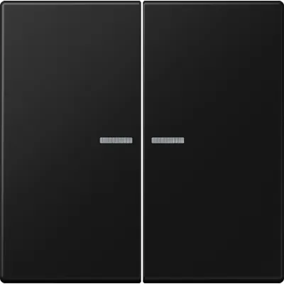 JUNG Wippe Serientaster LS102KO5SWM | 2-fach | Lichtleiter | KNX kompatibel | Duroplast matt | 70x70mm | graphitschwarz