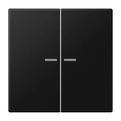 JUNG Wippe Serientaster LS102KO5SWM | 2-fach | Lichtleiter | KNX kompatibel | Duroplast matt | 70x70mm | graphitschwarz