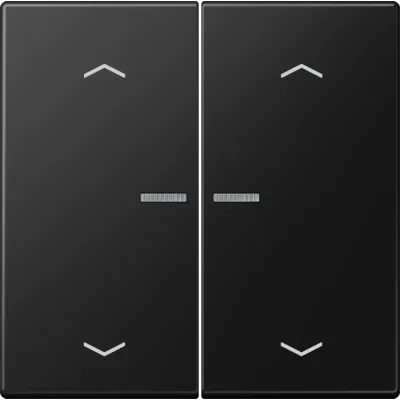 JUNG Wippe 2fach LS 102 KO5P SWM | Jalousie Taster KNX | Lichtleiter | Pfeilsymbol | Duroplast | 70x70 mm | graphit