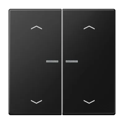 JUNG Wippe 2fach LS 102 KO5P SWM | Jalousie Taster KNX | Lichtleiter | Pfeilsymbol | Duroplast | 70x70 mm | graphit