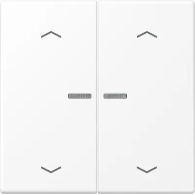 JUNG Wippe 2-fach LS 102 KO5P WWM | KNX Jalousie-Taster | Symbol Pfeile | Lichtleiter | Duroplast | 70x70mm | schneeweiß