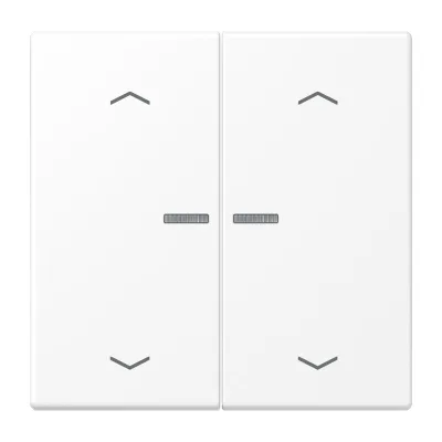 JUNG Wippe 2-fach LS 102 KO5P WWM | KNX Jalousie-Taster | Symbol Pfeile | Lichtleiter | Duroplast | 70x70mm | schneeweiß