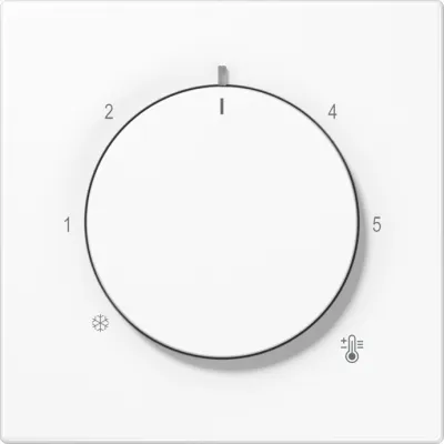 JUNG Abdeckung für Thermostat LS 1749 BF WW | Drehknopf | Thermoplast | Klemmbefestigung | Serie LS | alpinweiß