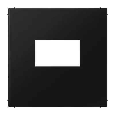 JUNG Abdeckung LS1969USBSWM | Zentralplatte für USB-Ladegerät | Thermoplast matt | 70x70mm | graphitschwarz RAL9005