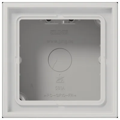 JUNG Aufputzgehäuse 1-fach LS 581 A LG | AP-Kappe Serie LS | Duroplast | 81x81mm quadratisch | lichtgrau RAL 7035