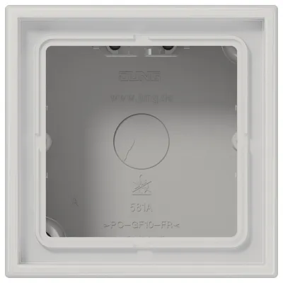 JUNG Aufputzgehäuse 1-fach LS 581 A LG | AP-Kappe Serie LS | Duroplast | 81x81mm quadratisch | lichtgrau RAL 7035