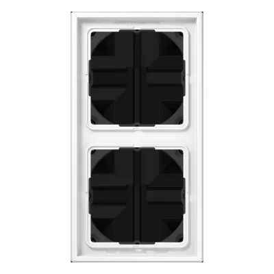 JUNG Rahmen 2-fach LS 982 HBF WW | LS 990 Serie | 28 mm Aufbauhöhe | Thermoplast | Alpinweiß