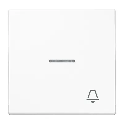 JUNG Wippe LS990KO5KWW | Klingel Symbol | beleuchtbar | Lichtleiter | Duroplast | 70x70 mm | alpinweiß