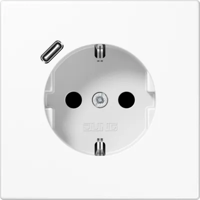 JUNG SCHUKO Steckdose LS1520-18CWW | USB Typ C | Schnellladefunktion | Unterputz | erhöht. Berührungsschutz | Alpinweiß