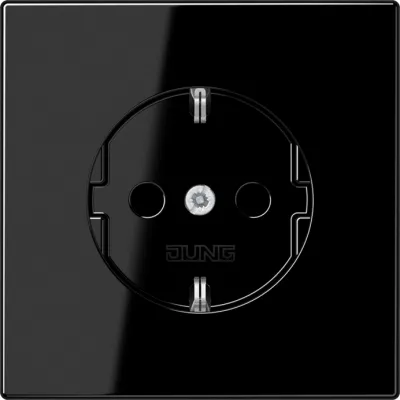 JUNG SCHUKO Steckdose Unterputz 16A 250V | Berührungsschutz | Federklemmen | Duroplast | schwarz