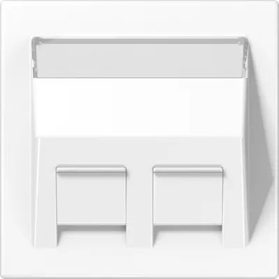 JUNG Abdeckung Modular Jack LS569-30BFPLWW | Zentralplatte 30° | Beschriftungsfeld | Thermoplast | alpinweiß