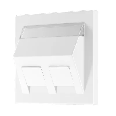 JUNG Abdeckung Modular Jack LS569-30BFPLWW | Zentralplatte 30° | Beschriftungsfeld | Thermoplast | alpinweiß