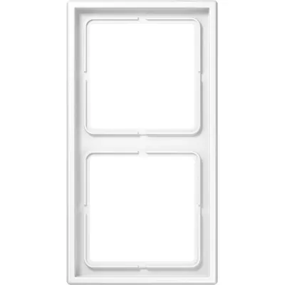 JUNG Rahmen 2-fach LS 982 WW | Abdeckrahmen LS990 | waagerecht & senkrecht | Duroplast | IP44 | glänzend | alpinweiß