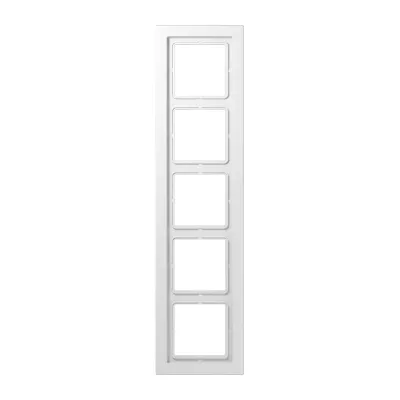 JUNG Rahmen 5-fach LSD985WW | Abdeckrahmen LS-design | waagerecht & senkrecht | Duroplast | 96x380mm | alpinweiß