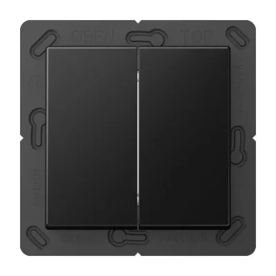 JUNG Matter Wandsender MAT A 595 SWM | 2-fach Funk Taster | Thread & Bluetooth | Aufputz | graphitschwarz