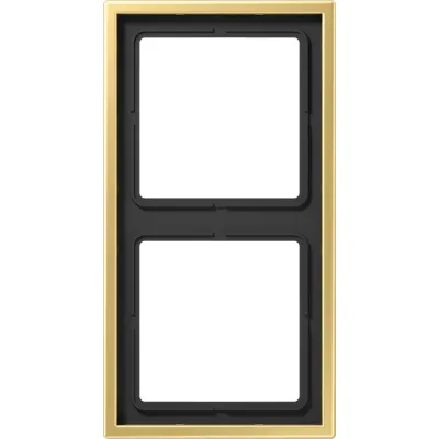 JUNG Rahmen 2fach ME2982C | Einbaurahmen für waagerecht & senkrecht | Metall matt | IP44 | Messing classic