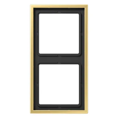 JUNG Rahmen 2fach ME2982C | Einbaurahmen für waagerecht & senkrecht | Metall matt | IP44 | Messing classic