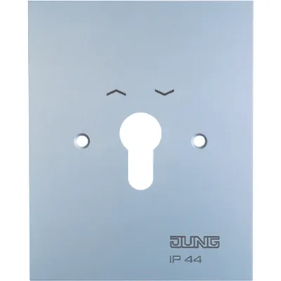 JUNG Metall-Abdeckung 4.28WUG | Jalousie-Abdeckung | 125x100 mm | Aluminium matt | Schraubbefestigung | IP44 | Symbole