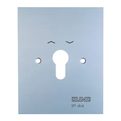 JUNG Metall-Abdeckung 4.28WUG | Jalousie-Abdeckung | 125x100 mm | Aluminium matt | Schraubbefestigung | IP44 | Symbole