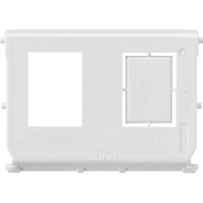 Jung Montage-Einsatz 54-25WE | Modular-Jack für 2 Buchsen | Aufputz | Metall | halogenfrei | 67x67 mm