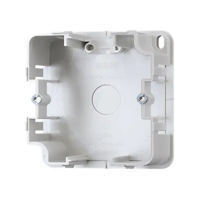 JUNG Montagegehäuse 1-fach 581A | Aufputz-Kappe | Thermoplast | 81x81 mm | halogenfrei | Kabeleinführung | weiß