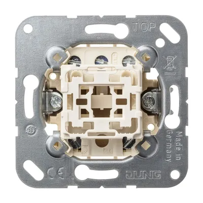 JUNG Multi-Switch Doppel-Taster 531-41U | volle Wippe | 2x2 Schließer | 10A 250V | beleuchtet | Unterputz | Alu