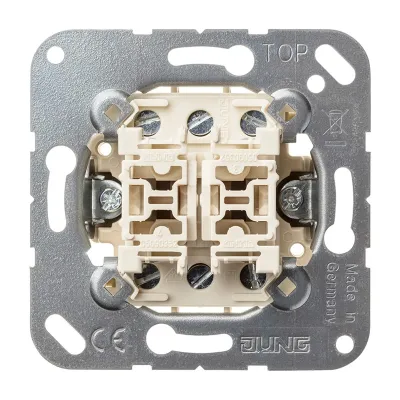 JUNG Doppeltaster 532-4U Unterputz | 2x2 Schließer | Wippe | 10A 250V | Halogenfrei | IP20