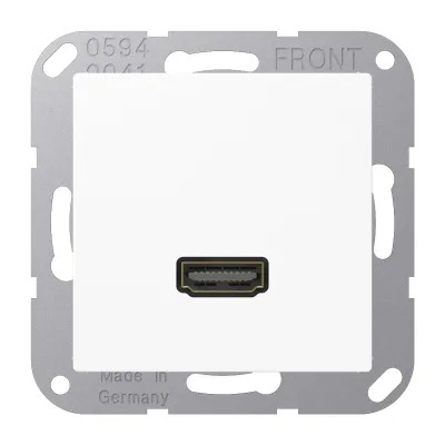 Jung HDMI-Steckdose MA A 1112 WW | 1x HDMI Typ A | Unterputz | Serie AS/A | schraubbar | bruchsicher | alpinweiß