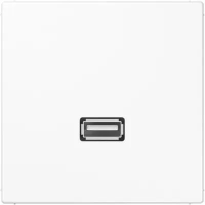 JUNG USB Unterputz Anschluss MALS1122WW | USB 2.0 Typ A | 1 Port | bruchsicher | Schraubbefestigung | weiß