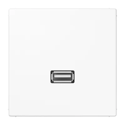 JUNG USB Unterputz Anschluss MALS1122WW | USB 2.0 Typ A | 1 Port | bruchsicher | Schraubbefestigung | weiß