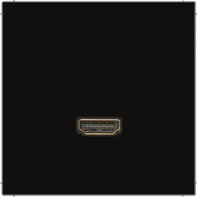 JUNG HDMI-Steckdose Unterputz MALS1112SW | 1x HDMI Typ A 1.3 | Schraubbefestigung | bruchsicher | schwarz RAL9005