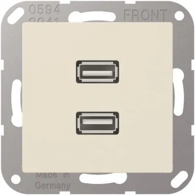 Jung Multimedia-Anschluss ws 2 x USB m.Tragring MA A 1153