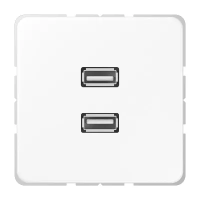JUNG Multimedia-Steckdose MACD1153WW | 2x USB 2.0 Typ A | Unterputz | Schraubbefestigung | bruchsicher | alpinweiß