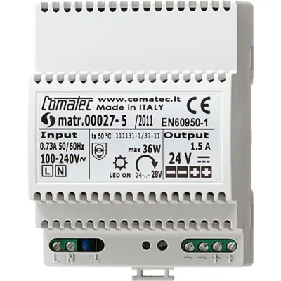 JUNG Netzteil 24V REG NT2415REGVDC | DIN-Hutschiene | 24V DC | 1,5A | Schraubanschluss | 4TE | 72mm