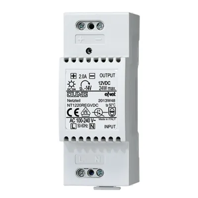 JUNG Netzteil NT 1220 REG | 12V DC 2A | Hutschiene | 2TE | für eNet-Server | Schaltnetzteil