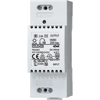 JUNG Netzteil NT 1220 REG | 12V DC 2A | Hutschiene | 2TE | für eNet-Server | Schaltnetzteil