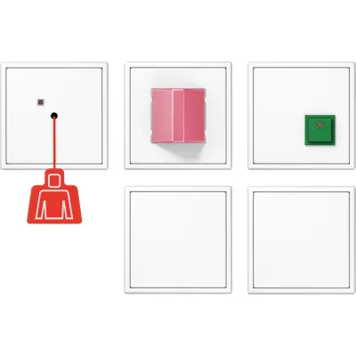 JUNG Notrufset NRS LS 0834-2 WW | Komplettset für barrierefreies WC | Zugtaster, Rufmodul, USV | alpinweiß