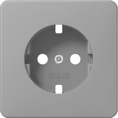 JUNG Zentralplatte für SCHUKO Steckdose CD1520BFPLGR | Abdeckung | Thermoplast | 67x67 mm | grau RAL 7038 | halogenfrei