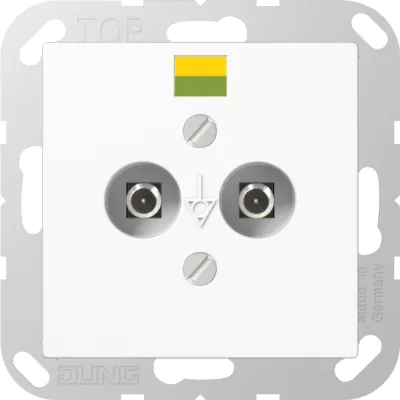 JUNG Potentialausgleich-Steckdose A565-2WW | 2-fach | Unterputz | Duroplast glänzend | DIN 42801 | alpinweiß RAL 9010