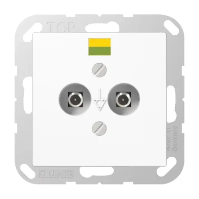 JUNG Potentialausgleich-Steckdose A565-2WW | 2-fach | Unterputz | Duroplast glänzend | DIN 42801 | alpinweiß RAL 9010