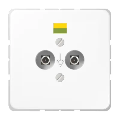 Jung Potentialausgleichssteckdose CD565-2WW | 2-fach Unterputz | Duroplast | DIN 42801 | Tragring | alpinweiß