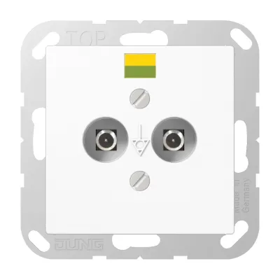 JUNG Potentialausgleich-Steckdose A565-2BFWW | 2-fach | Unterputz | Thermoplast | DIN 42801 | glänzend | alpinweiß