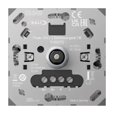 JUNG Power-DALI-2 Drehsteuergerät 1746 DSTE | DALI-2 Dimmer Tunable White | Unterputz | 230V | Lichtwertspeicher