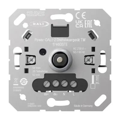 JUNG Power-DALI-2 Drehsteuergerät 1746 DSTE | DALI-2 Dimmer Tunable White | Unterputz | 230V | Lichtwertspeicher